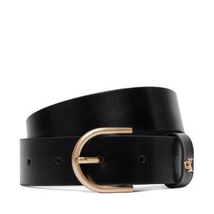 Pasek Calvin Klein. Czarne paski Calvin Klein, bez wzorów. Za 249,99 zł.