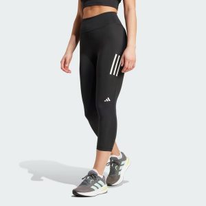 Legginsy Own the Run 3/4. Czarne legginsy ADIDAS, bez wzorów, z materiału. Za 259,00 zł.