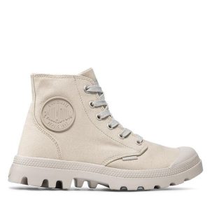 Trapery Palladium. Brązowe buty zimowe Palladium, bez obcasa, bez zapięcia. Za 229,99 zł.
