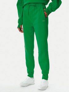 Lacoste Spodnie dresowe XF0343 Zielony Regular Fit. Zielone spodnie dresowe Lacoste, bez wzorów, z bawełny. Za 359,99 zł.