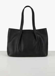 Torba typu shopper ze skóry. Czarne shopper bag bonprix, bez wzorów, ze skóry, bez dodatków. Za 239,99 zł.