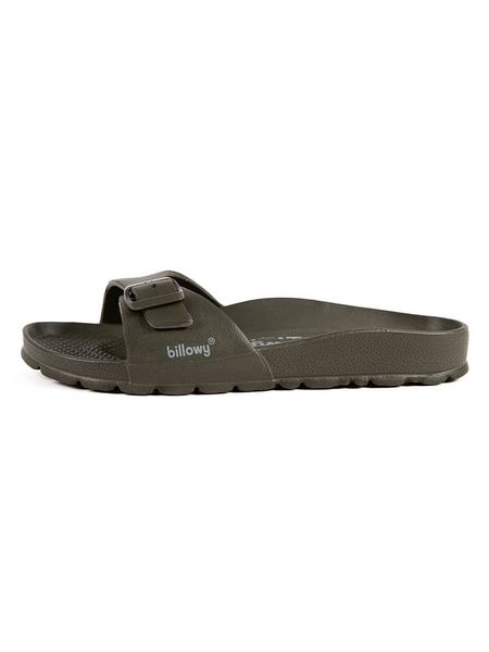 Billowy Klapki w kolorze khaki rozmiar: 39. Brązowe klapki Billowy, bez wzorów, z otwartym noskiem, bez obcasa. Za 119,95 zł.