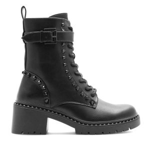 Trzewiki Jenny Fairy. Czarne botki Jenny Fairy, bez wzorów, bez obcasa, na słupku, bez zapięcia. Za 179,99 zł.