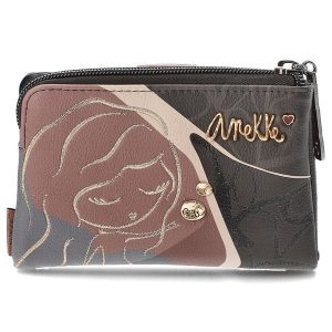Brązowy Elegancki Portfel Damski Anekke Dreamverse. Brązowe portfele Anekke, bez wzorów, z materiału. Za 179,00 zł.