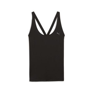 Damska luźna koszulka bez rękawów MOVE CLOUDSPUN PUMA Black. Czarne koszulki sportowe Puma, bez wzorów, bez ramiączek. W wyprzedaży za 99,00 zł.