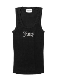 Juicy Couture Top w kolorze czarnym rozmiar: L. Czarne topy Juicy Couture, l, bez wzorów, bez kołnierzyka, bez ramiączek. Za 115,24 zł.