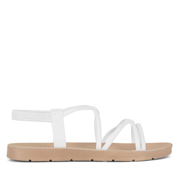 Sandały Jenny Fairy. Białe sandały Jenny Fairy, bez wzorów, bez obcasa, na płaskiej podeszwie, bez zapięcia. Za 39,99 zł.