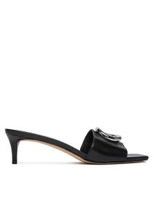 MICHAEL Michael Kors Klapki Milan Mule Sandal 40R6MLMS1L Czarny. Czarne klapki MICHAEL Michael Kors, bez wzorów, ze skóry, bez obcasa. Za 449,99 zł.