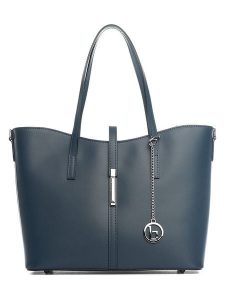 Lia Biassoni Skórzany shopper bag "Parma" w kolorze granatowym - 40 x 27 x 14 cm rozmiar: onesize. Niebieskie shopper bag Lia Biassoni, bez wzorów, z materiału, na ramię, bez dodatków. Za 368,96 zł.