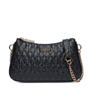 Torebka Guess. Czarne listonoszki Guess, z aplikacjami, bez dodatków. Za 299,99 zł.
