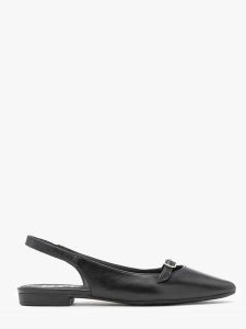 Czarne baleriny slingback ZOE. Czarne balerinki Ryłko, bez wzorów, z gumy, bez obcasa, na płaskiej podeszwie, bez zapięcia. Za 329,99 zł.