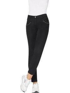 Heine Dżinsy - Slim fit - w kolorze czarnym rozmiar: 36. Czarne jeansy Heine, bez wzorów, z podwyższonym stanem. Za 43,99 zł.