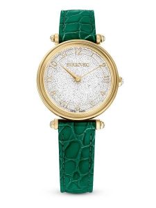 Swarovski Zegarek kwarcowy w kolorze złoto-zielono-białym rozmiar: onesize. Zielone, analogowe zegarki Swarovski. Za 674,99 zł.
