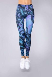 Legginsy sportowe damskie DEEP TRIP Wave. Niebieskie legginsy DEEP TRIP, bez wzorów, z elastanu. Za 179,00 zł.