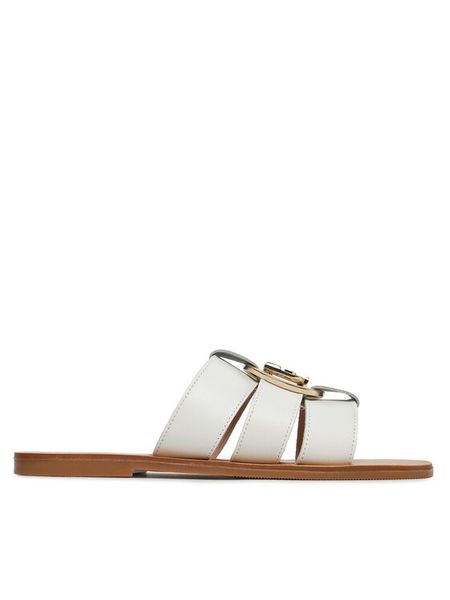 Liu Jo Klapki Saba 08 SA4119 P0102 Biały. Białe klapki Liu Jo, bez wzorów, ze skóry, bez obcasa. Za 369,99 zł.