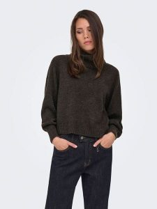 ONLY Sweter w kolorze antracytowym rozmiar: L. Czarne golfy ONLY, bez wzorów. Za 85,45 zł.