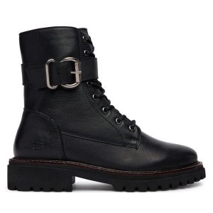 Trapery Josef Seibel. Czarne buty zimowe Josef Seibel, bez obcasa, bez zapięcia. Za 599,99 zł.