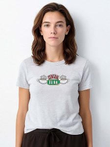WOOOP Koszulka "Friends central perk" w kolorze szarym rozmiar: S. Szare bluzki Wooop, s, bez wzorów, bez kołnierzyka, bez ramiączek. Za 74,63 zł.