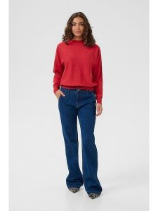 CULTURE Sweter w kolorze czerwonym rozmiar: XL. Czerwone swetry oversize Culture, xl, bez wzorów, bez ramiączek. Za 150,72 zł.