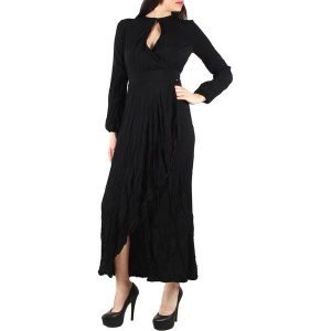 Sukienka w kolorze czarnym. Czarne sukienki marki Sexy Woman, ze stójką, z długim rękawem. W wyprzedaży za 219,95 zł.