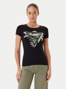Guess T-Shirt W5YI13 J1314 Czarny Regular Fit. Czarne t-shirty Guess, xxl, z aplikacjami, z bawełny, bez kołnierzyka, bez ramiączek. Za 139,99 zł.