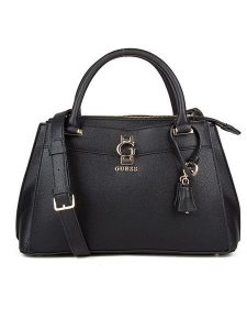 Guess Torebka w kolorze czarnym - 30 x 40 x 15 cm rozmiar: onesize. Czarne torebki klasyczne Guess, z aplikacjami, z materiału, przez ramię, bez dodatków. Za 483,17 zł.