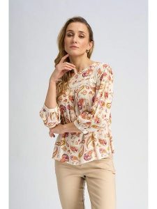 Marks & Spencer Bluzka w kolorze beżowo-różowym rozmiar: 46. Brązowe bluzki Marks & Spencer, bez wzorów, z wiskozy, bez kołnierzyka, bez ramiączek. Za 50,95 zł.