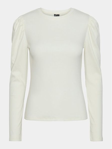 Pieces Bluzka Janna 17148584 Biały Regular Fit. Białe bluzki Pieces, m, bez wzorów, z bawełny, bez kołnierzyka, bez ramiączek. Za 69,99 zł.