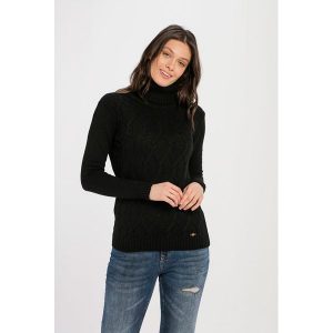 Sweter w kolorze czarnym. Długie swetry marki Jimmy Sanders. W wyprzedaży za 119,95 zł.