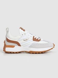 Pepe Jeans FOOTWEAR Sneakersy "Lucky Class" w kolorze biało-szarym rozmiar: 37. Białe trampki Pepe Jeans FOOTWEAR, bez wzorów, z jeansu, bez zapięcia. Za 260,99 zł.