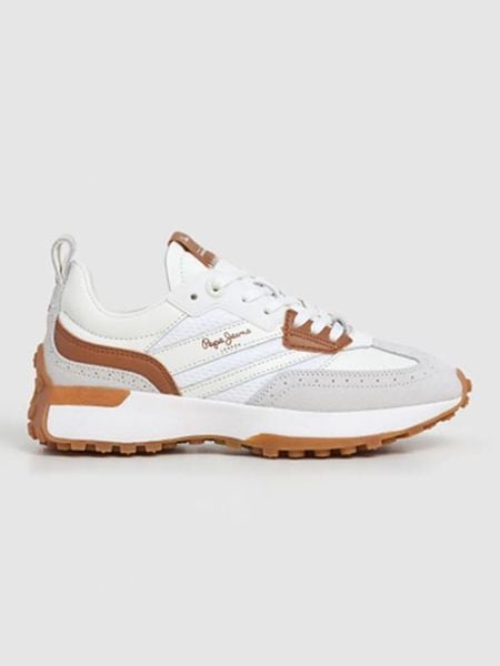 Pepe Jeans FOOTWEAR Sneakersy "Lucky Class" w kolorze biało-szarym rozmiar: 38. Białe trampki Pepe Jeans FOOTWEAR, bez wzorów, z jeansu, bez zapięcia. Za 261,67 zł.