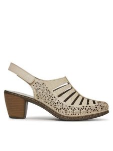 Rieker Sandały CEO-40959-60 Szary. Szare czółenka Rieker, bez wzorów, ze skóry, bez obcasa, na obcasie, bez zapięcia. Za 319,99 zł.