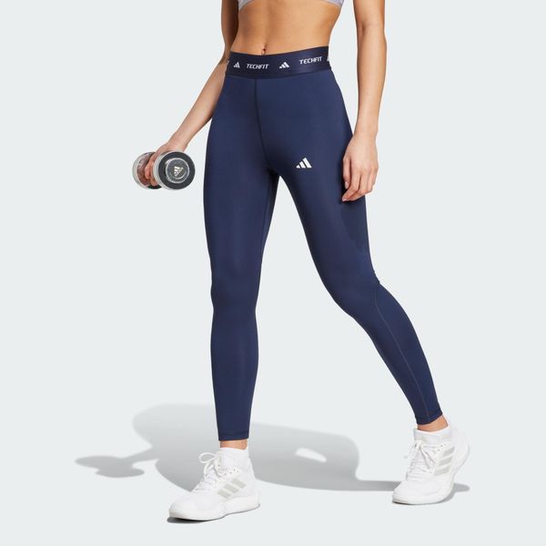 Legginsy TECHFIT 7/8. Niebieskie legginsy ADIDAS, bez wzorów, z materiału. Za 180,65 zł.