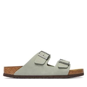 Klapki Birkenstock. Zielone klapki Birkenstock, bez wzorów, bez obcasa. Za 466,99 zł.