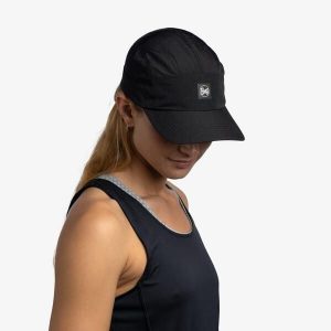 Czapka z daszkiem BUFF SPEED CAP SOLID BLACK. Czarne czapki Buff, bez wzorów, sportowe. Za 99,65 zł.