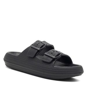 Klapki MEXX. Czarne klapki Mexx, bez wzorów, bez obcasa. Za 69,99 zł.