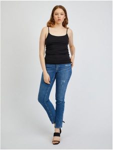 Orsay Top w kolorze czarnym rozmiar: M. Czarne topy Orsay, m, bez wzorów, bez kołnierzyka, bez ramiączek. Za 27,95 zł.