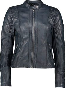 7eleven Skórzana kurtka "Elly" w kolorze granatowym rozmiar: 36. Niebieskie kurtki 7eleven, bez wzorów, z materiału, bez kaptura. Za 391,99 zł.