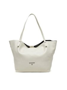 Patrizia Pepe Torebka 2B0130/L148 Biały. Białe shopper bag Patrizia Pepe, bez wzorów, ze skóry, bez dodatków. Za 769,99 zł.