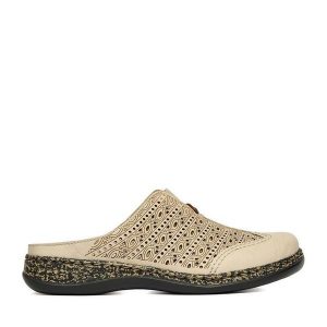 Klapki Rieker. Brązowe klapki Rieker, bez wzorów, bez obcasa. Za 329,99 zł.