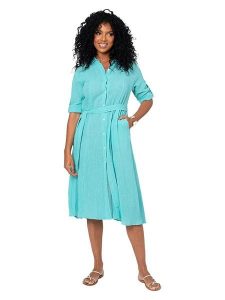 Aller Simplement Sukienka w kolorze turkusowym rozmiar: 34/36. Niebieskie sukienki Aller Simplement, na co dzień, bez wzorów, z bawełny, bez kołnierzyka, bez ramiączek, midi, proste. Za 100,99 zł.