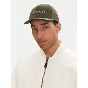 Czapka z daszkiem Alpha Industries. Zielone czapki Alpha Industries, bez wzorów. Za 79,99 zł.