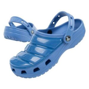Klapki Crocs Classic 206624-434 niebieskie. Niebieskie klapki bez wzorów, z materiału, bez obcasa. Za 255,37 zł.