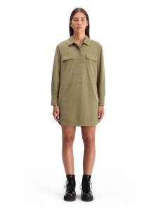 Scotch & Soda Sukienka w kolorze khaki rozmiar: 38. Brązowe sukienki Scotch & Soda, na co dzień, bez wzorów, z bawełny, bez kołnierzyka, bez ramiączek, mini, proste. Za 231,68 zł.
