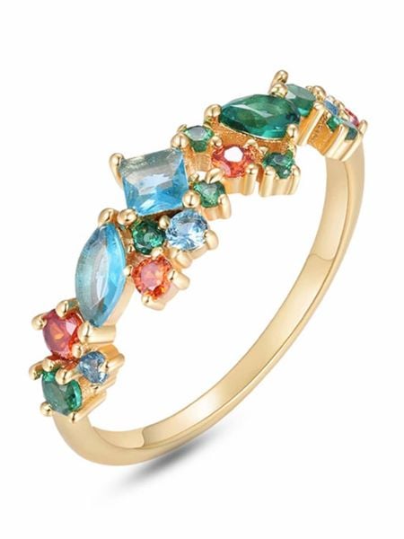 DI GIORGIO Pozłacany pierścionek z cyrkonią rozmiar: 58. Żółte pierścionki DI GIORGIO, z cyrkonią, pozłacane. Za 165,71 zł.