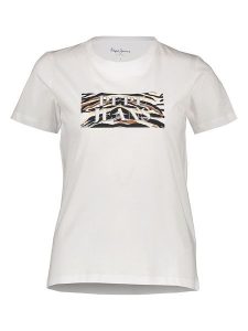 Pepe Jeans Koszulka w kolorze białym rozmiar: XL. Białe bluzki Pepe Jeans, xl, bez wzorów, z bawełny, bez kołnierzyka, bez ramiączek. Za 109,78 zł.