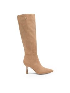 Nine West Kozaki MAIDA ZL23003-2CC Beżowy. Brązowe kozaki Nine West, bez wzorów, z materiału, bez obcasa, na szpilce, bez zapięcia. Za 329,99 zł.