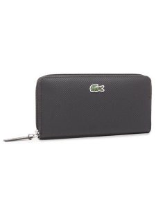 Lacoste Portfel L Zip Wallet NF2900PO Czarny. Czarne portfele Lacoste, bez wzorów, ze skóry. Za 279,99 zł.