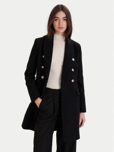 Morgan Płaszcz wełniany 252-GATIM.F Czarny Regular Fit. Czarne płaszcze Morgan, na zimę, bez wzorów, z syntetyku, bez kaptura. Za 929,99 zł.