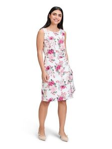 Vera Mont Sukienka w kolorze różowo-kremowym rozmiar: 44. Brązowe sukienki Vera Mont, bez wzorów, bez kołnierzyka, bez ramiączek, midi, kopertowe. Za 252,99 zł.